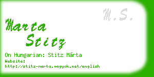 marta stitz business card